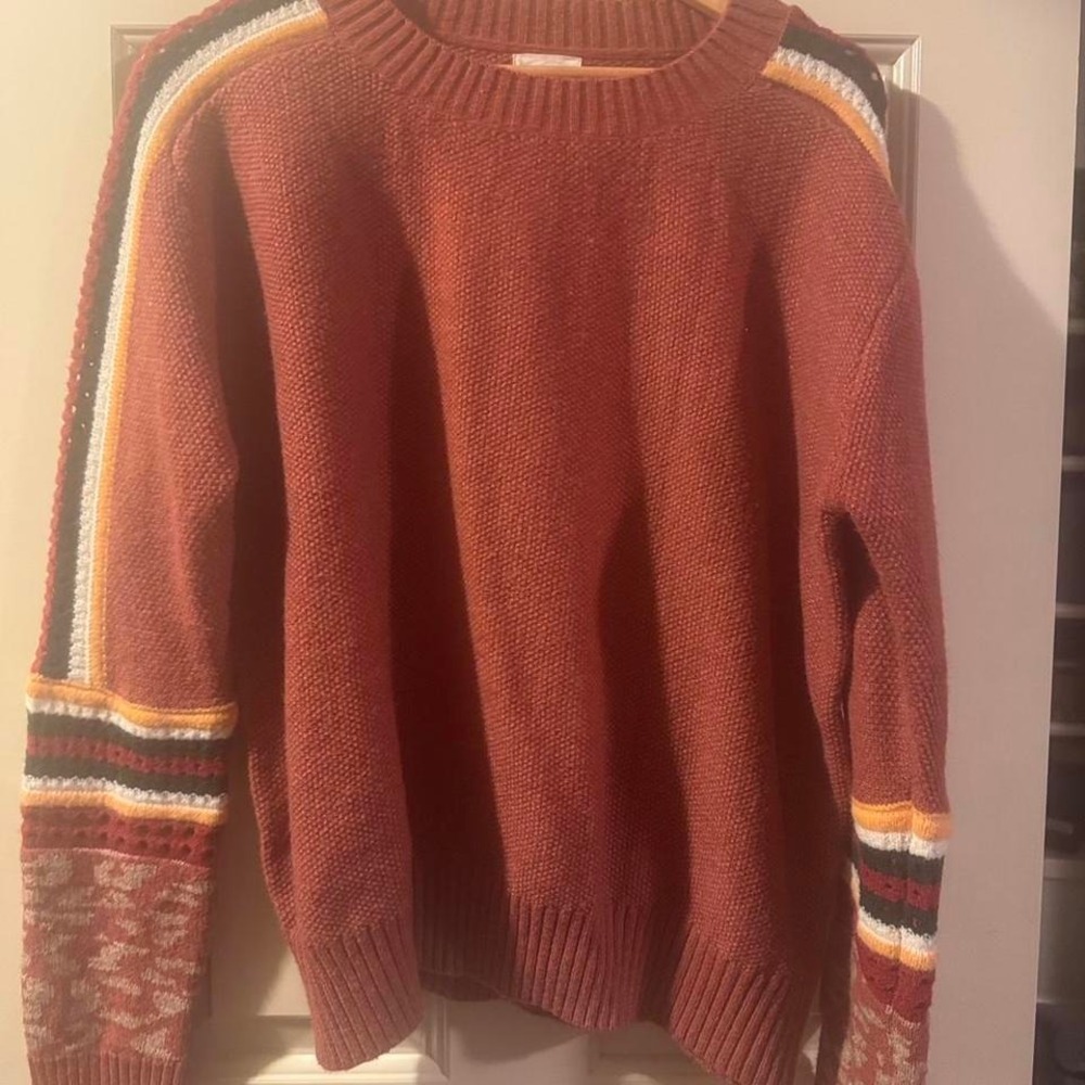 BIBI Orange striped sweater with a boho vibe - Picture 2 of 2
